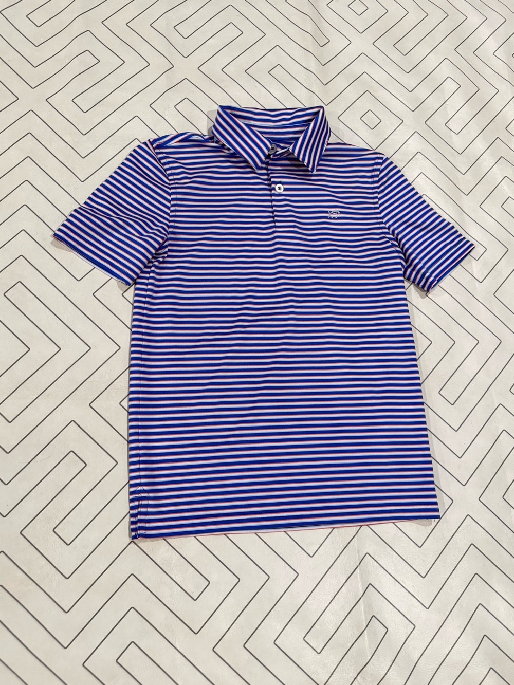 Southern Tide Blue & White Striped Polo